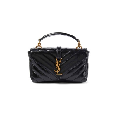 YSL COLLEGE MINI CHAIN BAG IN  OIL WAX LEATHER 779430 (20*13*3cm)